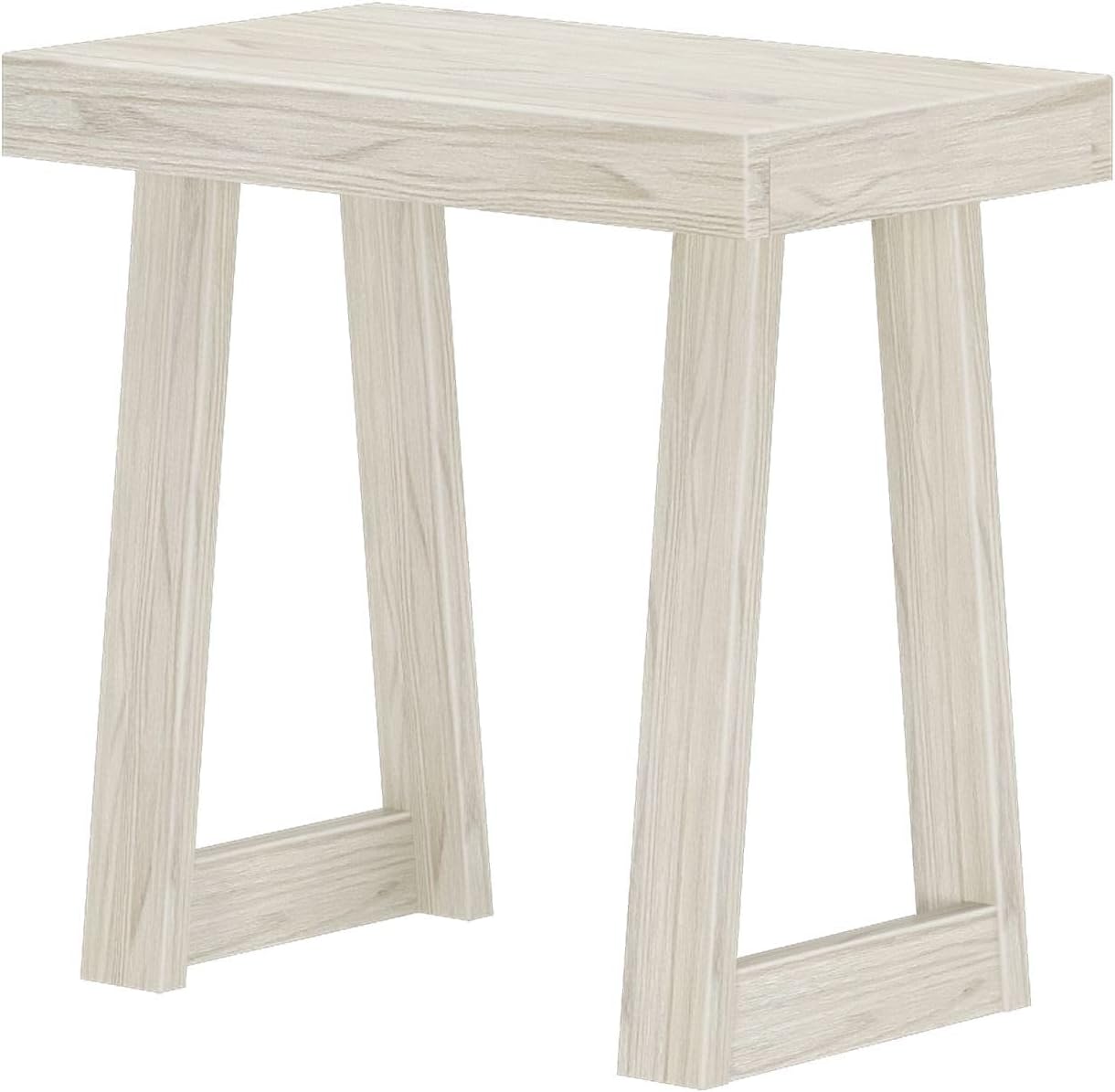 Plank+Beam Classic Rectangular Side Table, 25", Slim Side Table for Living Room, Narrow Nightstand for Small Spaces, Wood End Table for Bedroom, White Sand Wirebrush