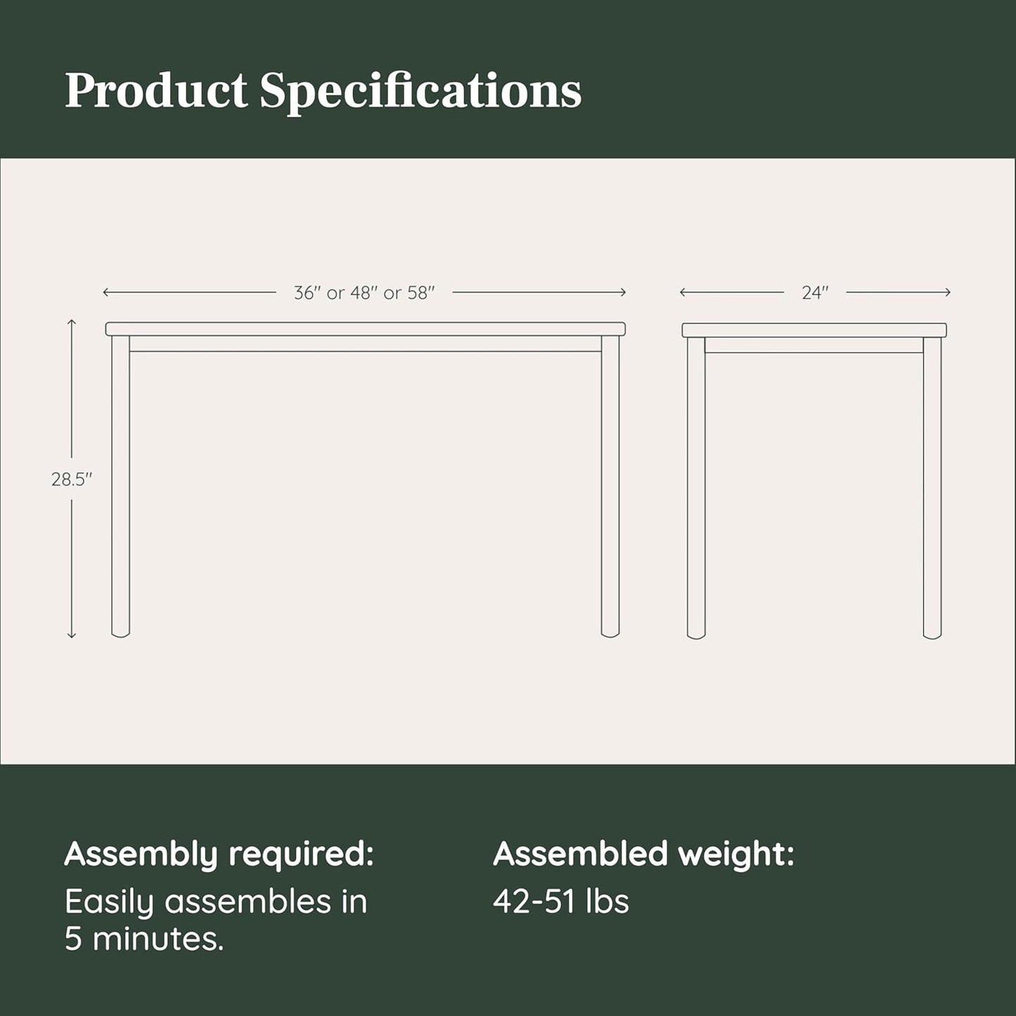 Branch Daily Desk - Functional at Home Office Desk with Effortless Assembly, Timeless Design, Rounded Corners, and Built-in Cable Notch - 58” W x 27” H x 24” D - White