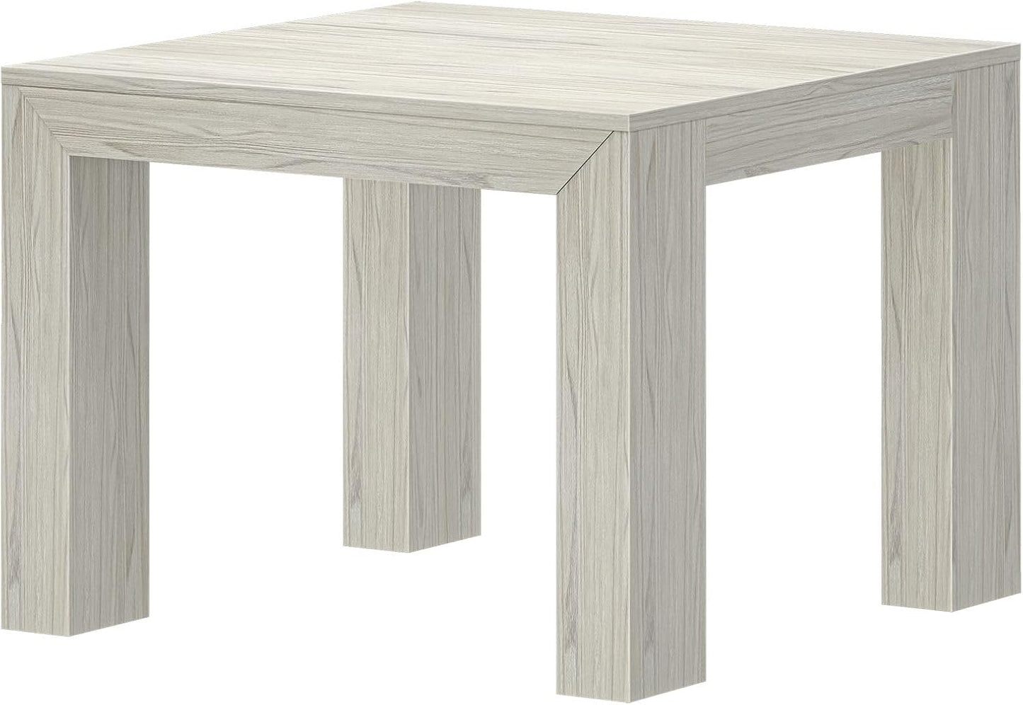 Plank+Beam Modern Square Corner Table, 32", Slim Side Table for Living Room, Mini End Table for Small Spaces, Bedside Night Stand, White Sand Wirebrush
