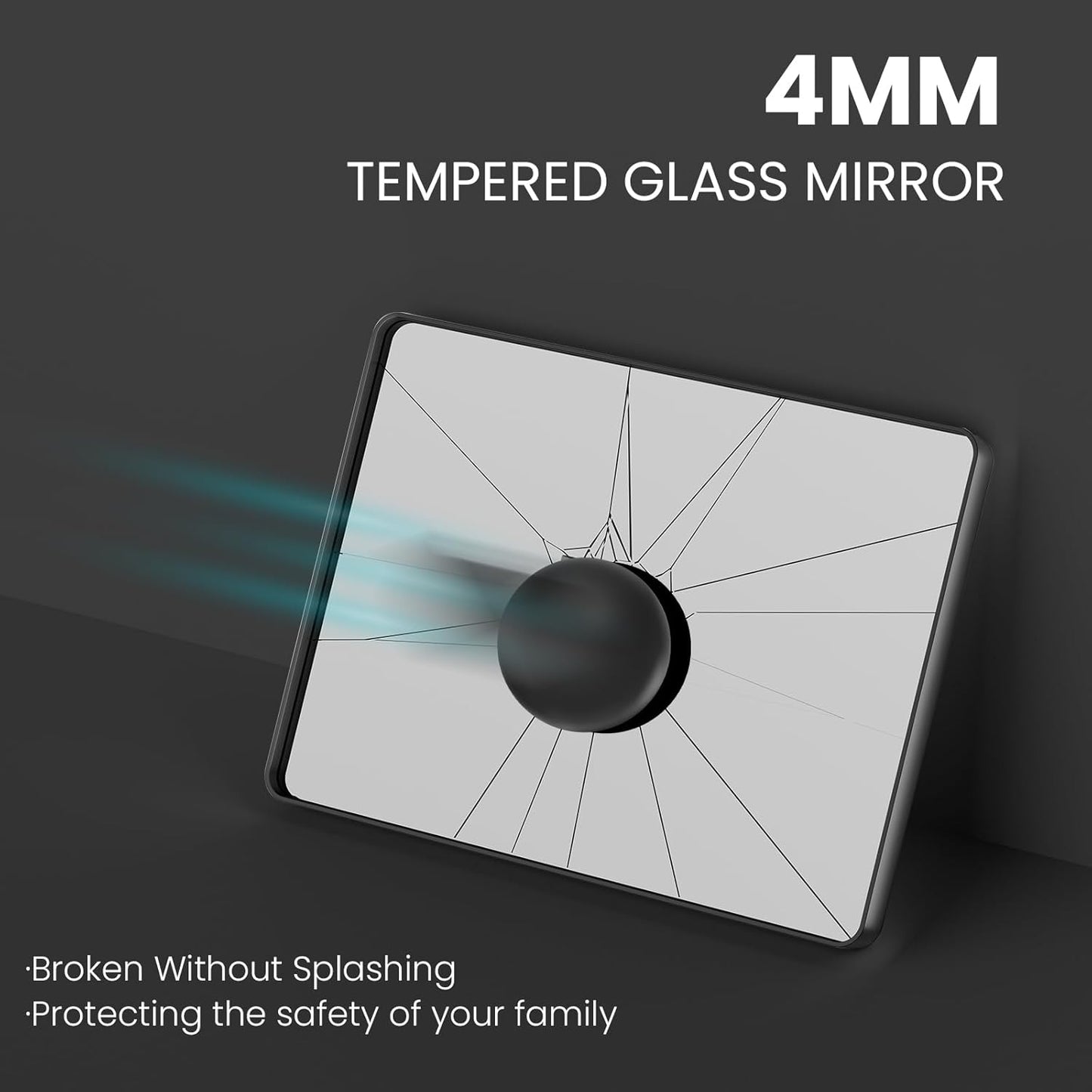Black Bathroom Mirror 55X36 Inch, Black Metal Framed Mirror for Wall, Rounded Rectangle Matte Bathroom Vanity Mirror with Tempered Glass, Anti-Rust, Horizontal/Vertical