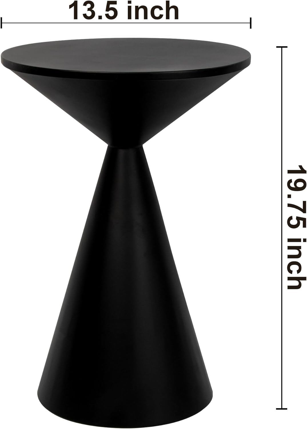 Small Drink Table, Round Martini Table, Drum End Table Side Table, Metal Accent Table,for Small Space Living Room, Bedroom, Black