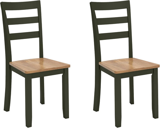 Signature Design by Ashley Gesthaven Modern Indoor Armless Dining Chair, Set of 2, Green & Light Brown