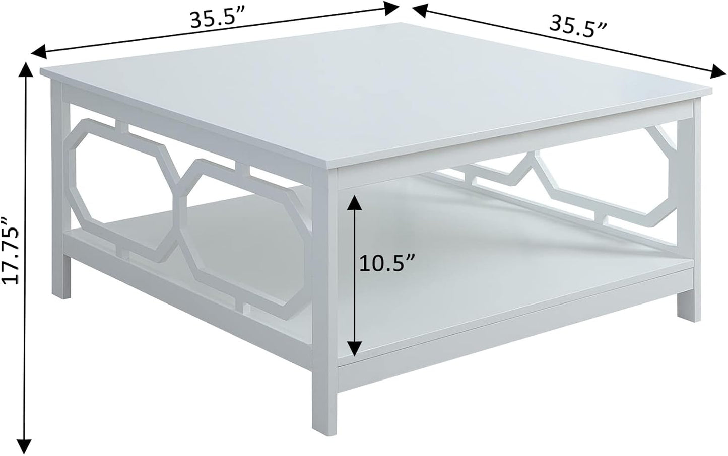 Convenience Concepts Omega Square 36" Coffee Table, White