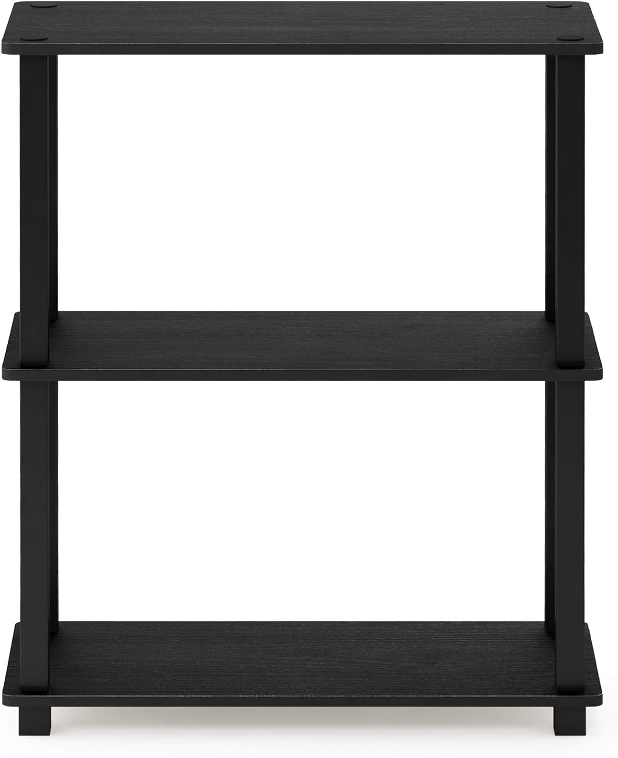 Furinno Turn-S-Tube 3-Tier Compact Multipurpose Shelf Display Rack with Square Tube, Americano/Black