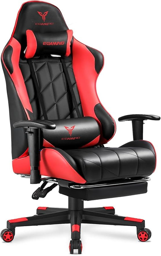 EXRACING Gaming Chair with 3D Adjustable Armrests, Cow Print Design, Ergonomic Office Chair with High Back, Computer Chair with Footrest,Comfy Diamond Stitching Sest, Game Chair for Adults
