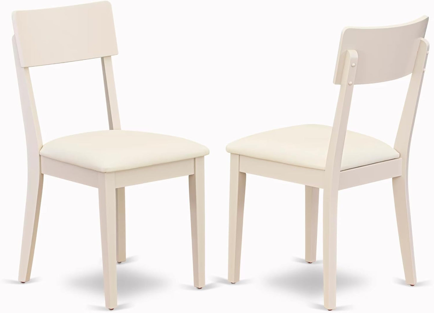 East West Furniture VAAD5-LWH-LC 5 Piece Dining Room Furniture Set Includes an Oval Kitchen Table with Butterfly Leaf and 4 Faux Leather Upholstered Dining Chairs, 40x76 Inch, Linen White
