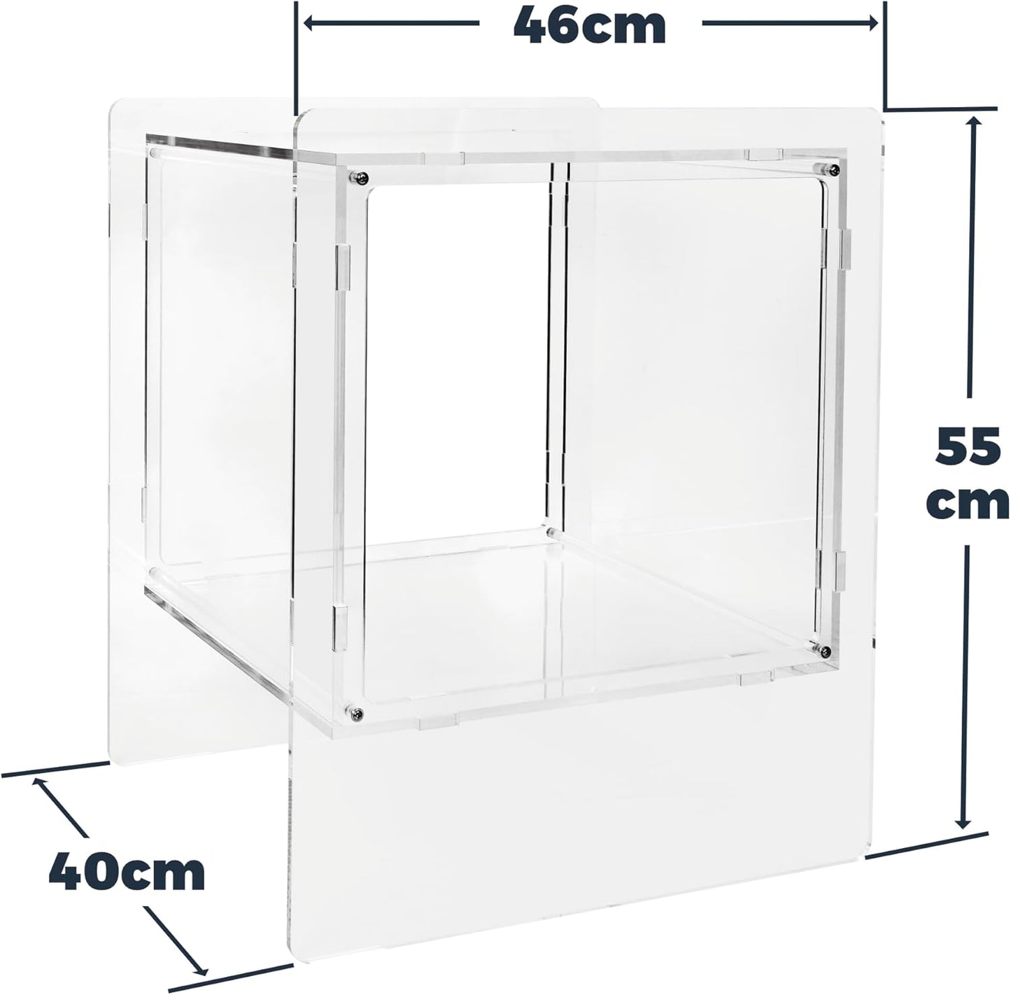 Clear Acrylic Night Stand, 22" Bed Side Table, Clear Acrylic Nightstand Table for Home Decor, Modern Bedroom Night Stand with Open Storage Perfect for Skincare Bags Collectible Figures & Books