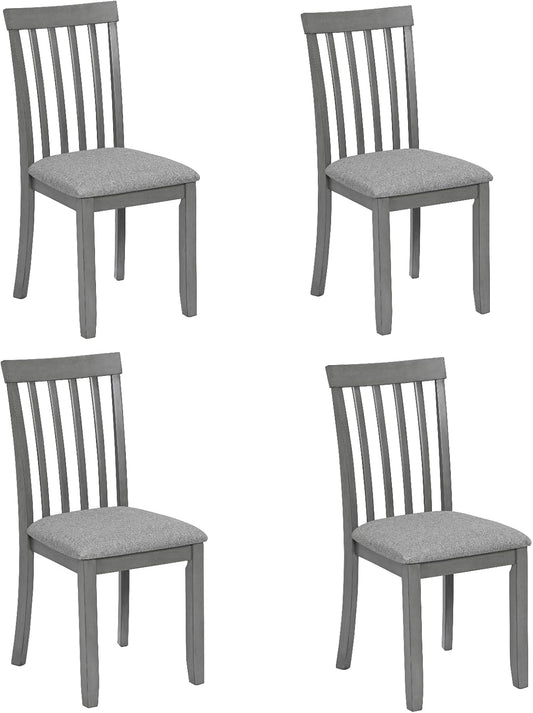 Dining Chairs Set of 4, Modern Kitchen Chair with Linen Upholstered Seat Cushion & Curved Backrest, 36" H Counter Height Dining Side Chairs with Non-Slip Feet Pads for Living Room, Grey