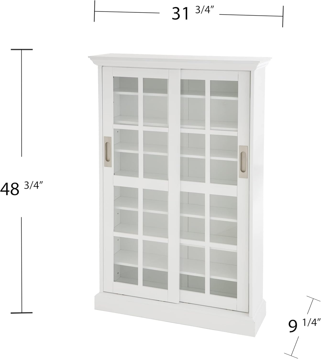 Furniture HotSpot Sliding Door Media Cabinet - White