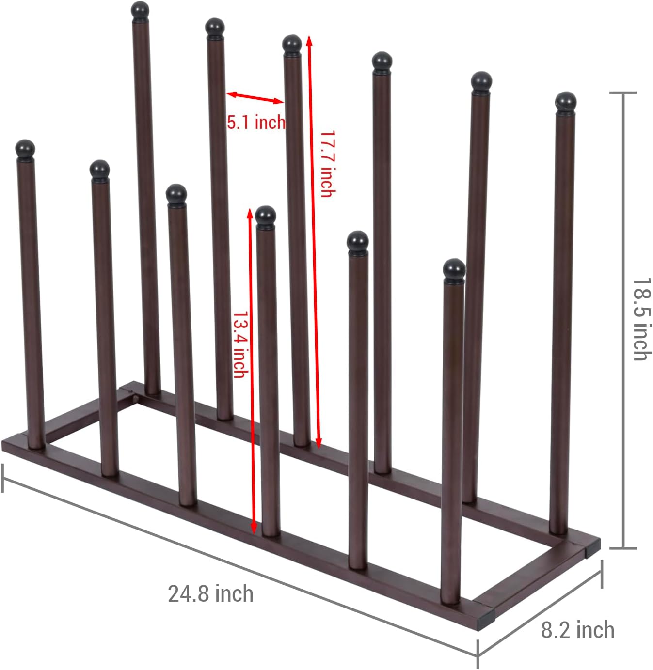 MyGift Bronze Tone Metal Freestanding Boot Rack, Shoe Rack for Mens Womens Cowboy Boots, Boot Organizer Stand for Closet, Entryway, Mudroom, or Garage, Holds up to 6 Pairs of Tall Boots