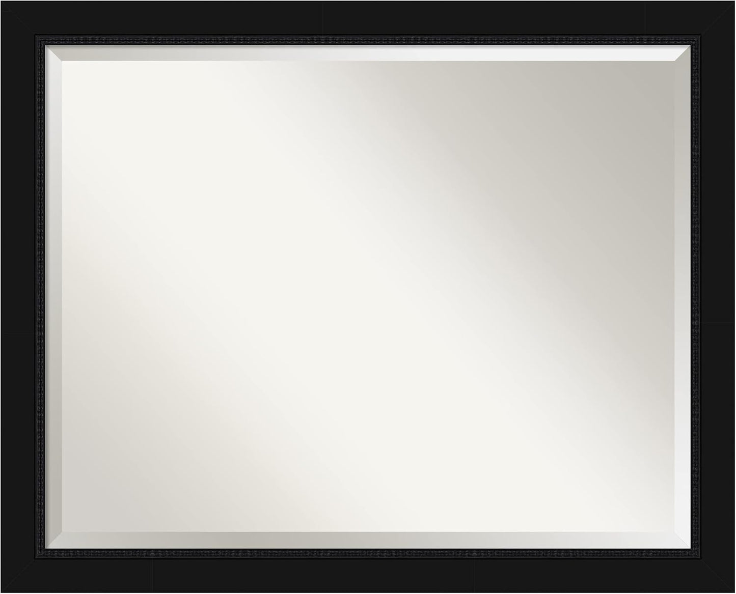 Amanti Art Black Bathroom Mirror for Over Sink, 25x31 Avon Black Rectangle Vanity Mirror, Large Casual Frame, Hangs Horizonally and Vertically, Bathroom Wall Decor, Beveled Edge