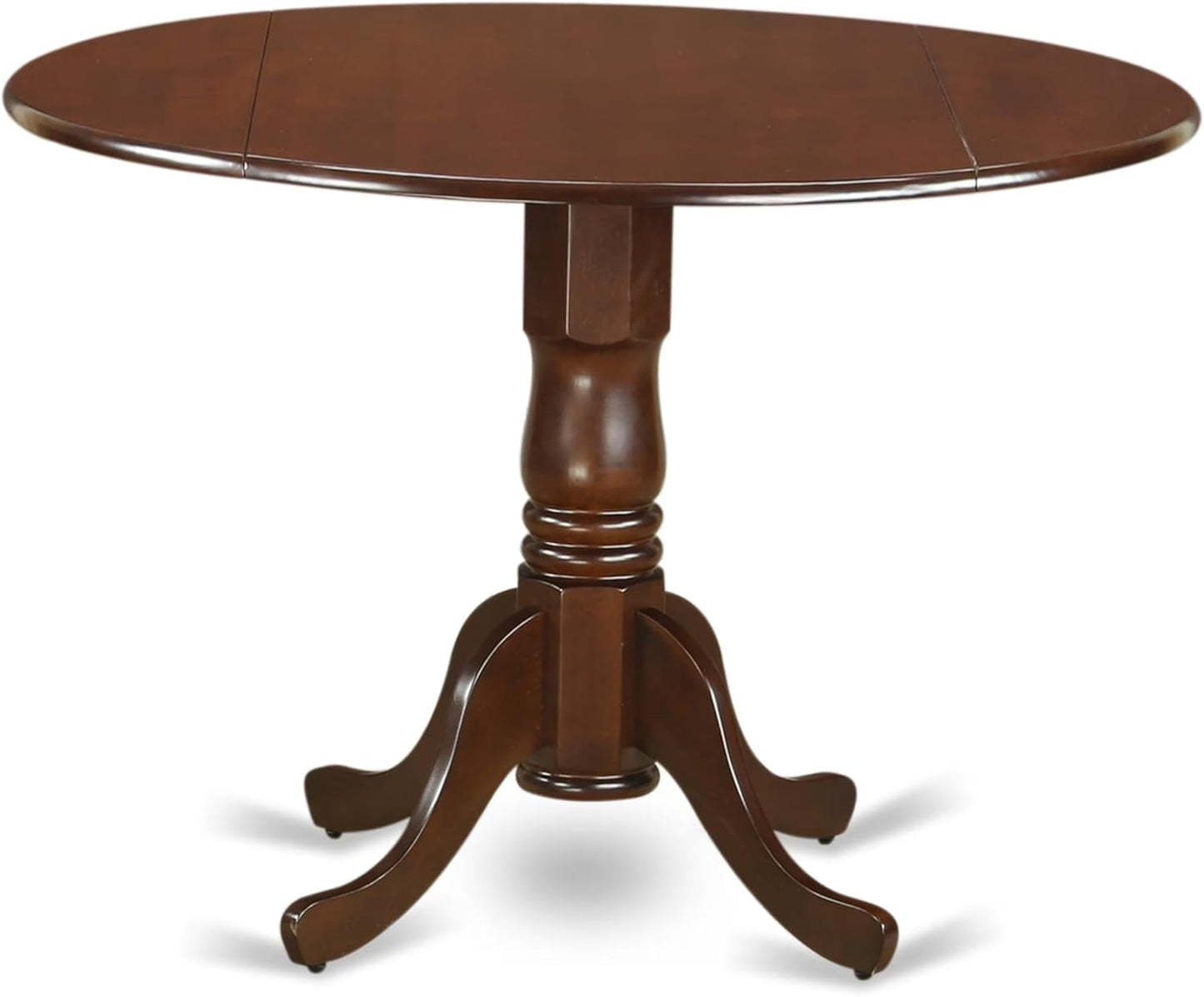 East West Furniture DMIP5-MAH-W 5 Piece Dining Table Set for 4 Includes a Round Kitchen Table with Dropleaf and 4 Kitchen Dining Chairs, 42x42 Inch, Mahogany