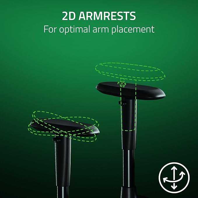 Razer Iskur V2 X Ergonomic Gaming Chair: Built-in Lumbar Support - Widened Seat Base - High Density Foam Cushions - Adjustable 152 Degree Recline - 2D Armrests - Plush Fabric Finish - Black