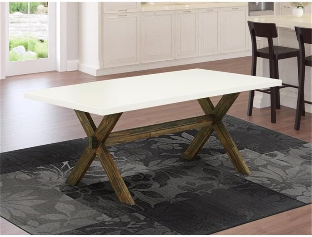 East West Furniture XT727 X-Style Modern Dining Table - a Rectangle Kitchen Table Top with Stylish Legs, 40x72 Inch, Multi-Color