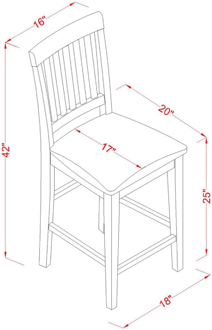 East West Furniture EDVN3-MAH-LC 3 Piece Counter Height Dining Set Contains a Round Dining Room Table with Pedestal and 2 Faux Leather Upholstered Chairs, 30x30 Inch, Mahogany