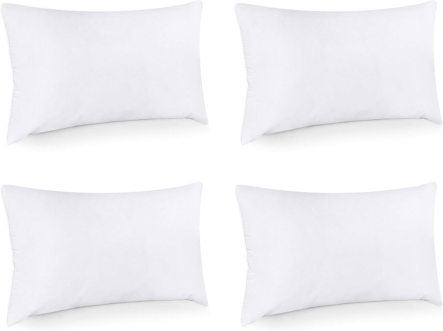 Utopia Bedding Throw Pillows (Set of 4, White), 12 x 24 Inches Pillows for Sofa, Bed and Couch Decorative Stuffer Pillow