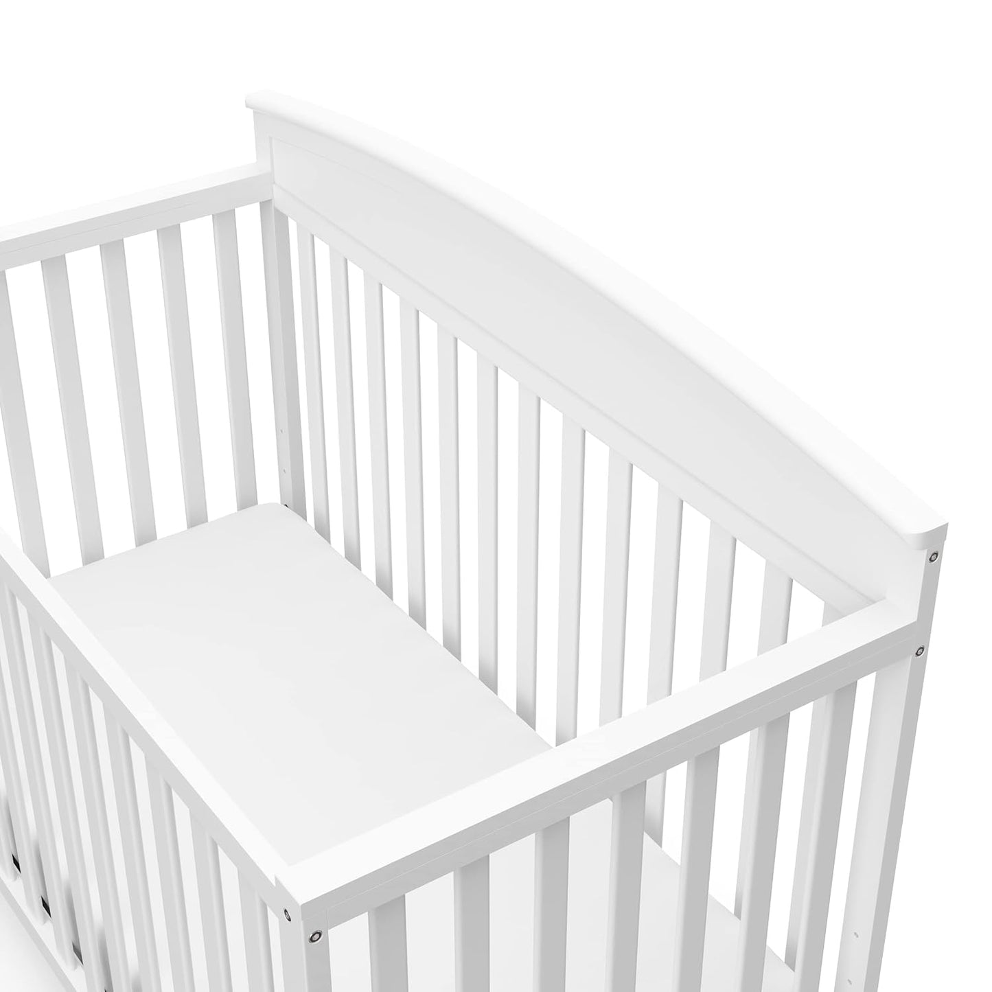 Graco Benton 5 in 1 Convertible Crib (GREENGUARD Gold Certified) with Premium Foam Crib and Toddler Mattress Included - White, Converts from Baby Crib to Toddler Bed, Daybed and Full-Size Bed