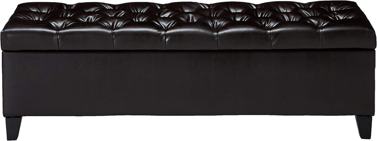 Christopher Knight Home Ottilie Leather Storage Ottoman, Brown