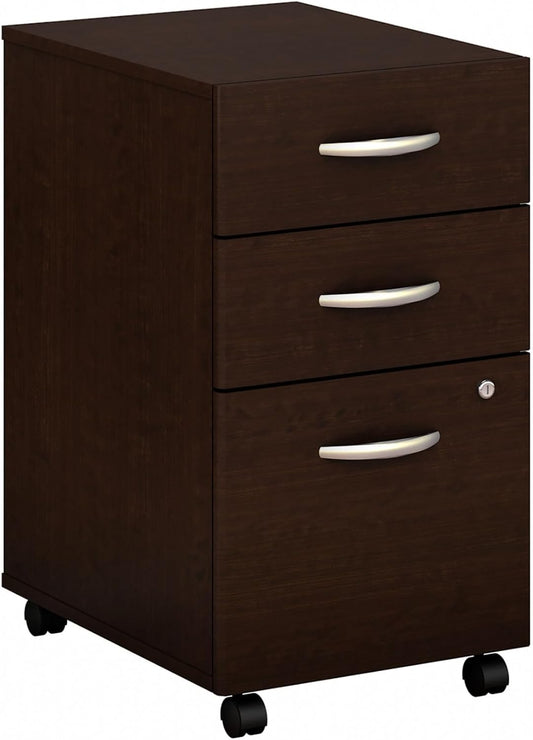 Bush Business Furniture Series C 3 Drawer Mobile File Cabinet in Mocha Cherry