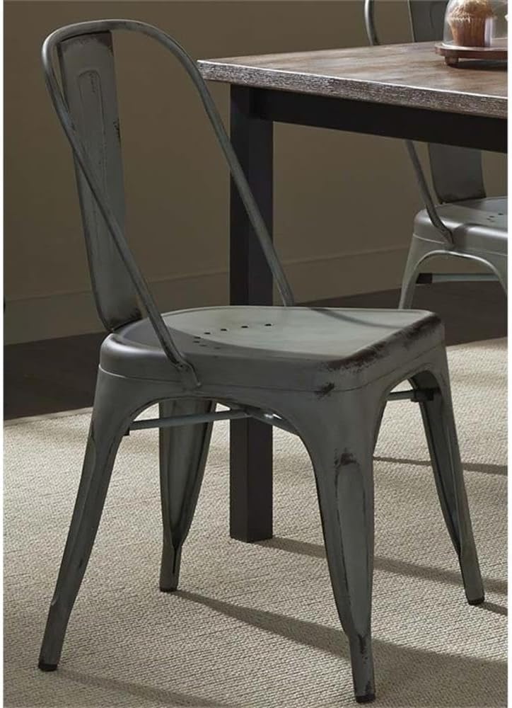Liberty Furniture Industries Vintage Series Bow Back Side Chair - Green, W21 x D21 x H34, Metal