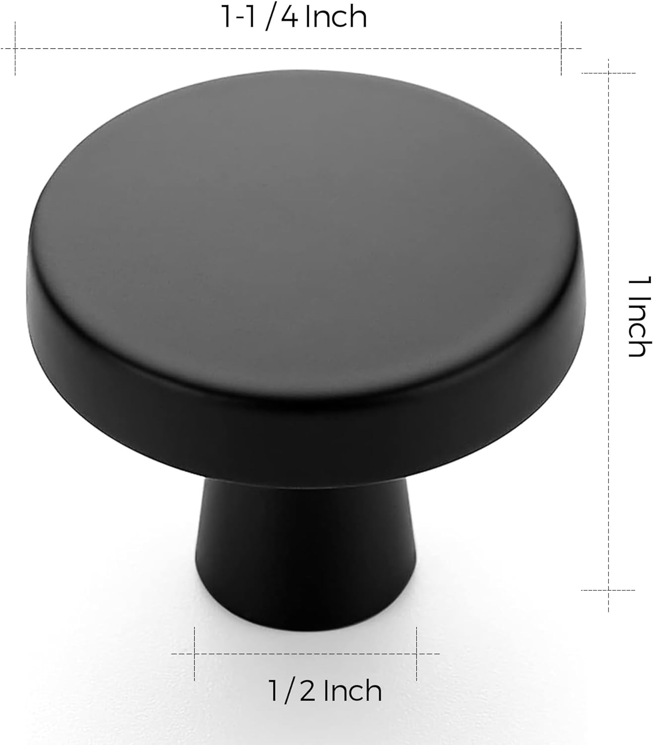 Ravinte 10 Pack Drawer Pulls 1-1/4 Inch Kitchen Cabinet Knobs Solid Round Dresser Drawer Knobs Matte Black Dresser Knobs Drawer Knobs Simple Cabinet Hardware for Cupboard Drawer Pulls