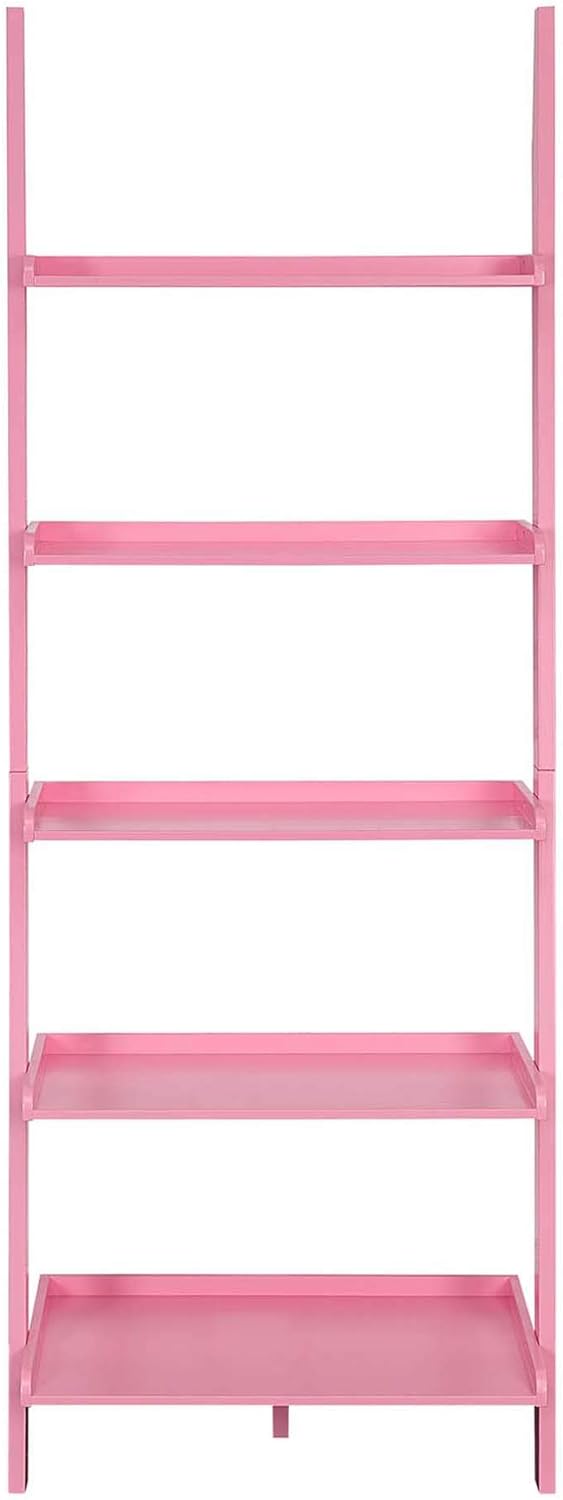 Convenience Concepts American Heritage Bookshelf Ladder, Light Pink