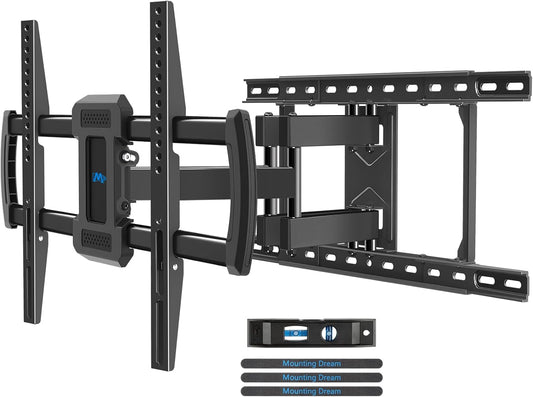 Mounting Dream TV Wall Mounts Bracket for Most 42-84 Inch TVs, UL Listed Premium TV Mount Full Motion with Articulating Arms, Max VESA 600x400mm and 100LBS, Fits 16", 18", 24" Studs, MD2296-24K