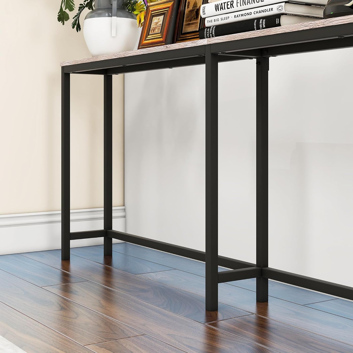 HOMERECOMMEND 70.8 Inch Console Table with USB Ports, Sofa Table with Charging Station, Narrow Entryway Table, Skinny Hallway Table,Maple