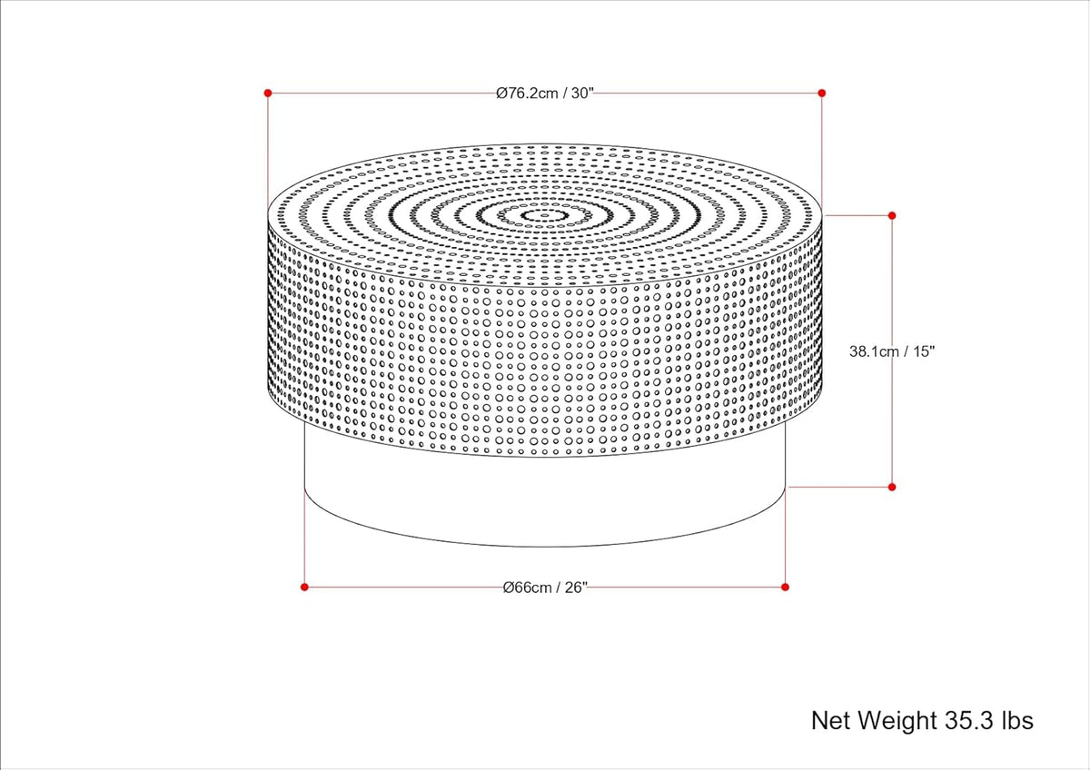 SIMPLIHOME Montrose Metal Coffee Table - 30 inch Wide Solid Iron Round Living Room Table in Antique Gold and Black, Modern Industrial Cocktail Table for Lounge with Hand-Hammered Texture, Assembled
