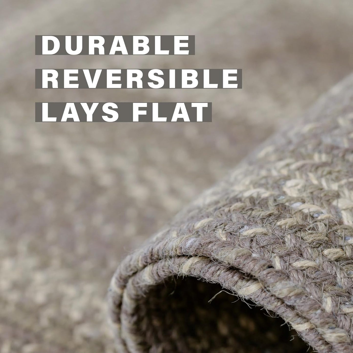 Grey Cloud Jute Braided Area Rug, 6x9' Rectangle - Grey, Warm Farmhouse Country Decor, Perfect for Living Rooms, Bedrooms and Dining Rooms - Pet Friendly and Easy to Clean