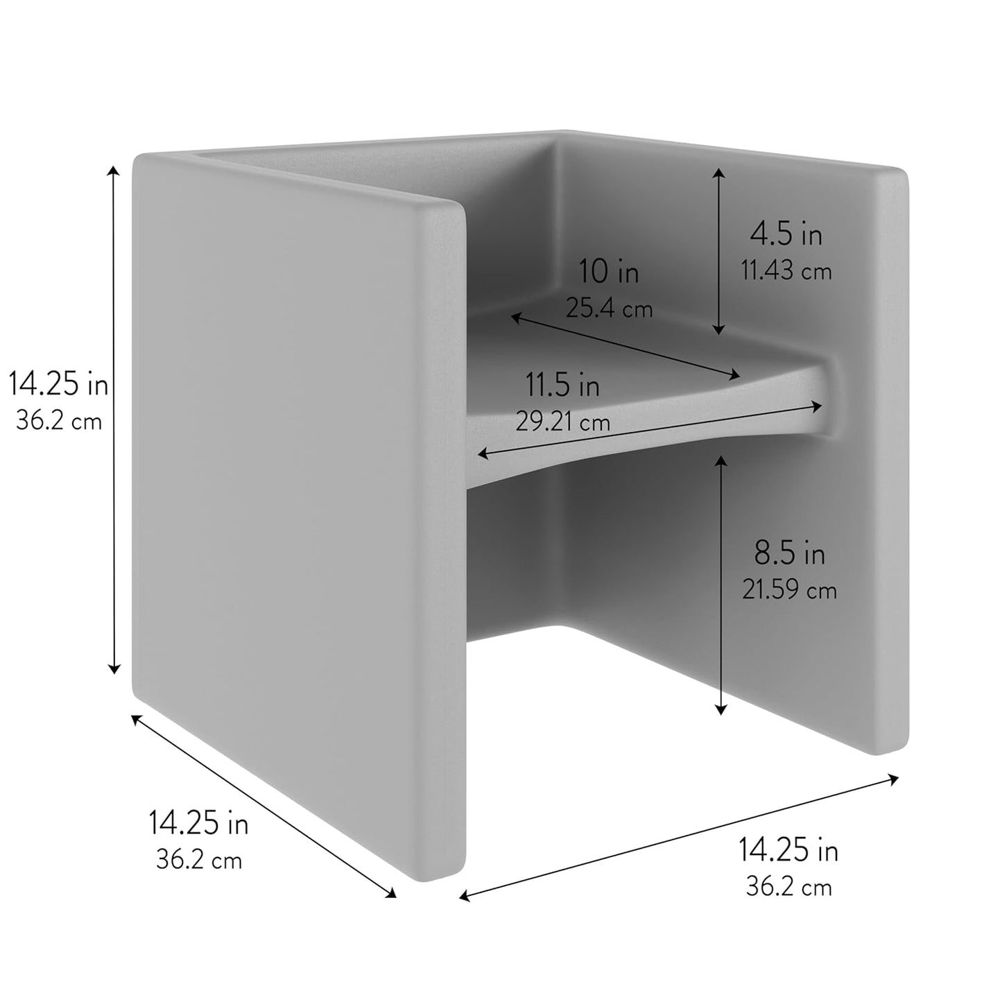 Children's Factory 3-in-1 Cube Chair for Kids, Flexible Seating Classroom Furniture, 1-Pack, Almond