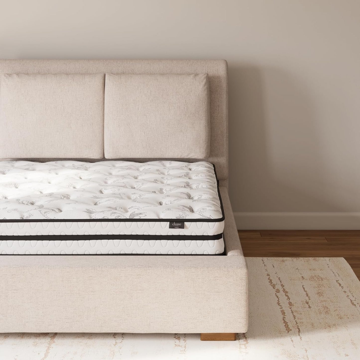 Signature Design by Ashley Twin Size Chime 8 Inch Medium Firm Innerspring Mattress with Pressure Relief Quilt Foam, Fiberglass Free, Mattress In A Box