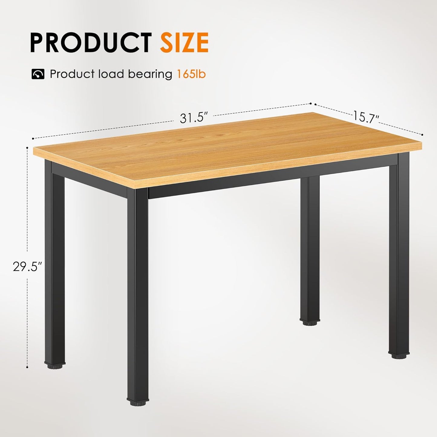 DlandHome 31.5 inches Small Computer Desk for Home Office Activity Table Writing Table for Small Spaces Study Table Student Laptop Desk Teak and Black DND-AC3BB-8040