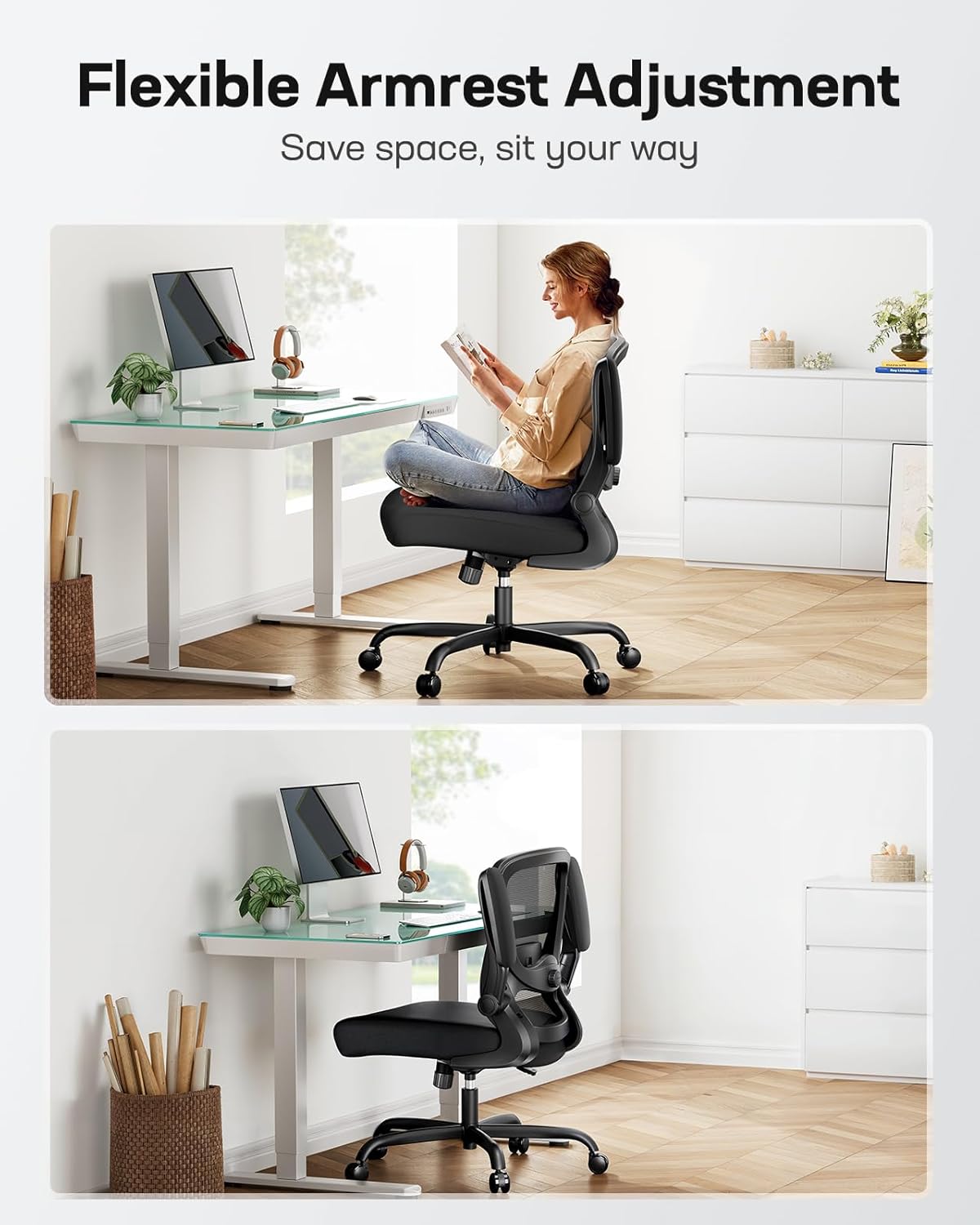 Marsail Office Chair Ergonomic Desk Chair with Adjustable Lumbar Support Breathable Mesh Computer Chair Executive Rolling Swivel Comfy Task Chair for Home Office Gaming