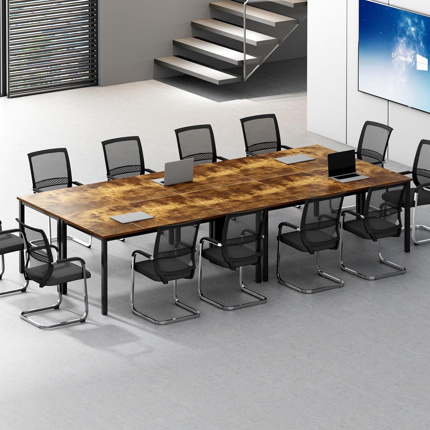 DlandHome 71 inches X-Large Computer Desk, Composite Wood Board, Decent and Steady Home Office Desk/Workstation/Table,23.6 Wide, Retro