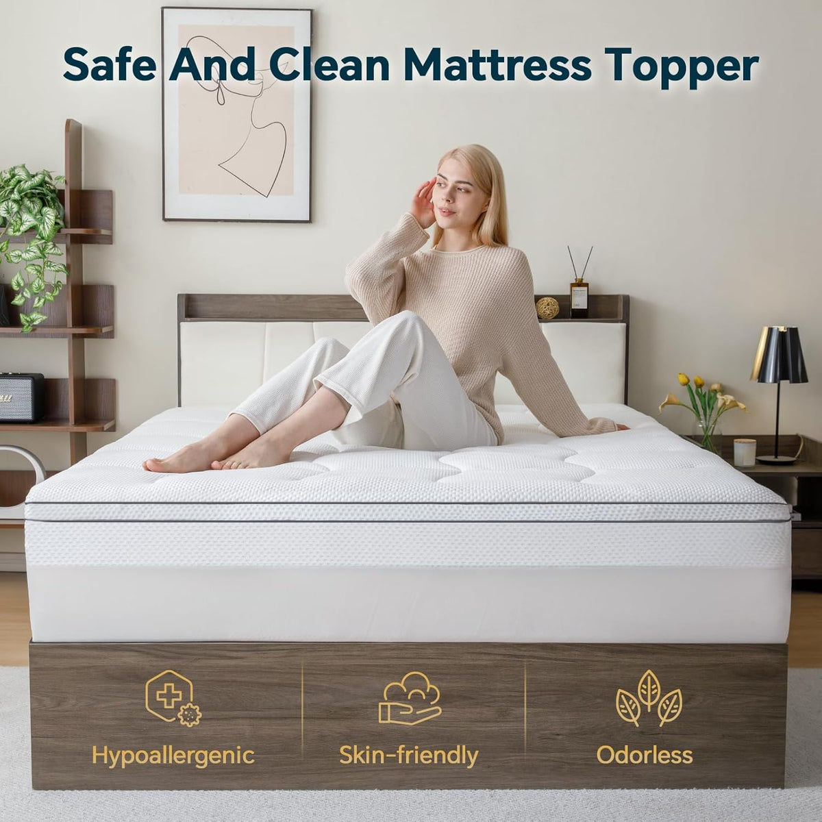 4 Inch Memory Foam Mattress Topper Full Size - Dual Layer 3 Inch Cooling Gel Memory Pad and 1 Inch Pillow Top Mattress Cover for Back Pain - 54" x 75" x 4"