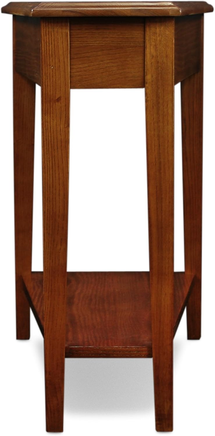 Leick Home 9035-MED Recliner Wedge Table with Shelf, Medium oak, 24 in x 15 in x 24 in