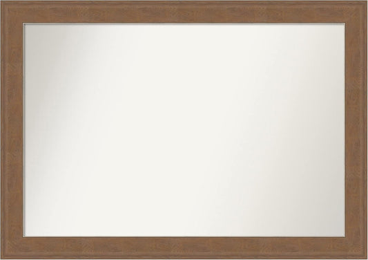 Amanti Art Brown Bathroom Mirror for Over Sink, 29x41 Alta Medium Brown Rectangle Vanity Mirror, Large Country Rustic Frame, Hangs Horizonally and Vertically, Bathroom Wall Decor, Non-Beveled Edge