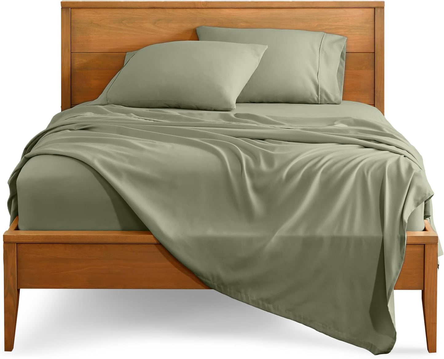 Bare Home Full Sheet Set - Luxury 1800 Ultra-Soft Microfiber Full Bed Sheets - Double Brushed - Deep Pockets - Easy Fit - 4 Piece Set - Bedding Sheets & Pillowcases (Full, Sage)