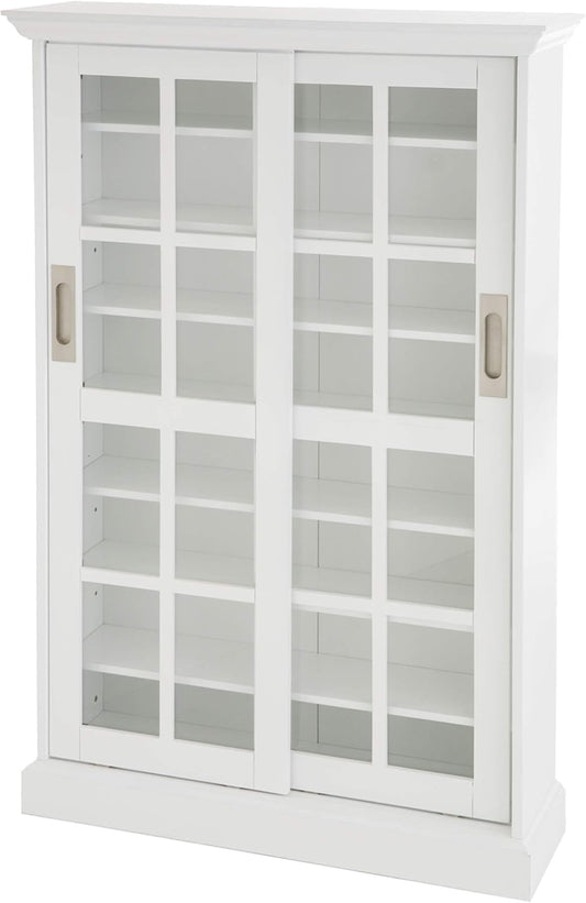 Furniture HotSpot Sliding Door Media Cabinet - White