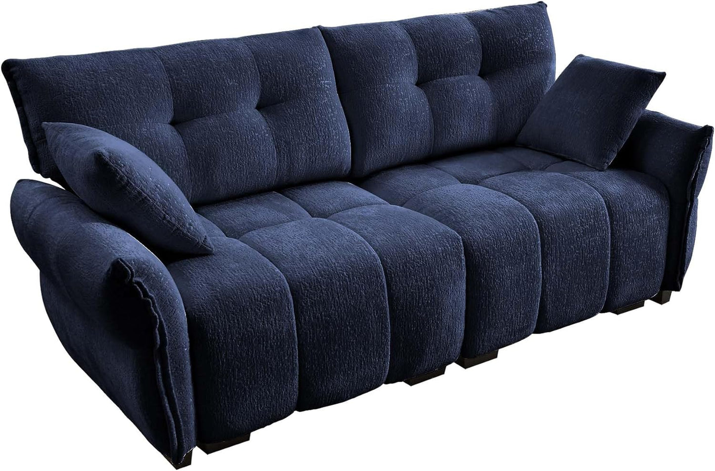 Modern Chenille Fabric 2-Seat Loveseat Sofa, Premium Upholstery Living Room Couch with Tufted Backrest & Comfortable Armrests and High-Resilience Memory Foam Cushions,Blue