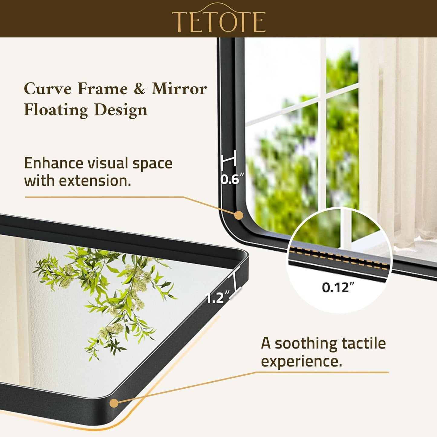 TETOTE 55 x 36 Black Bathroom Mirror Large Black Mirrors for Wall Decor, Metal Frame, Tempered Glass, Modern Farmhouse Wall Mounted Mirror for Decorative(Horizontal/Vertical)