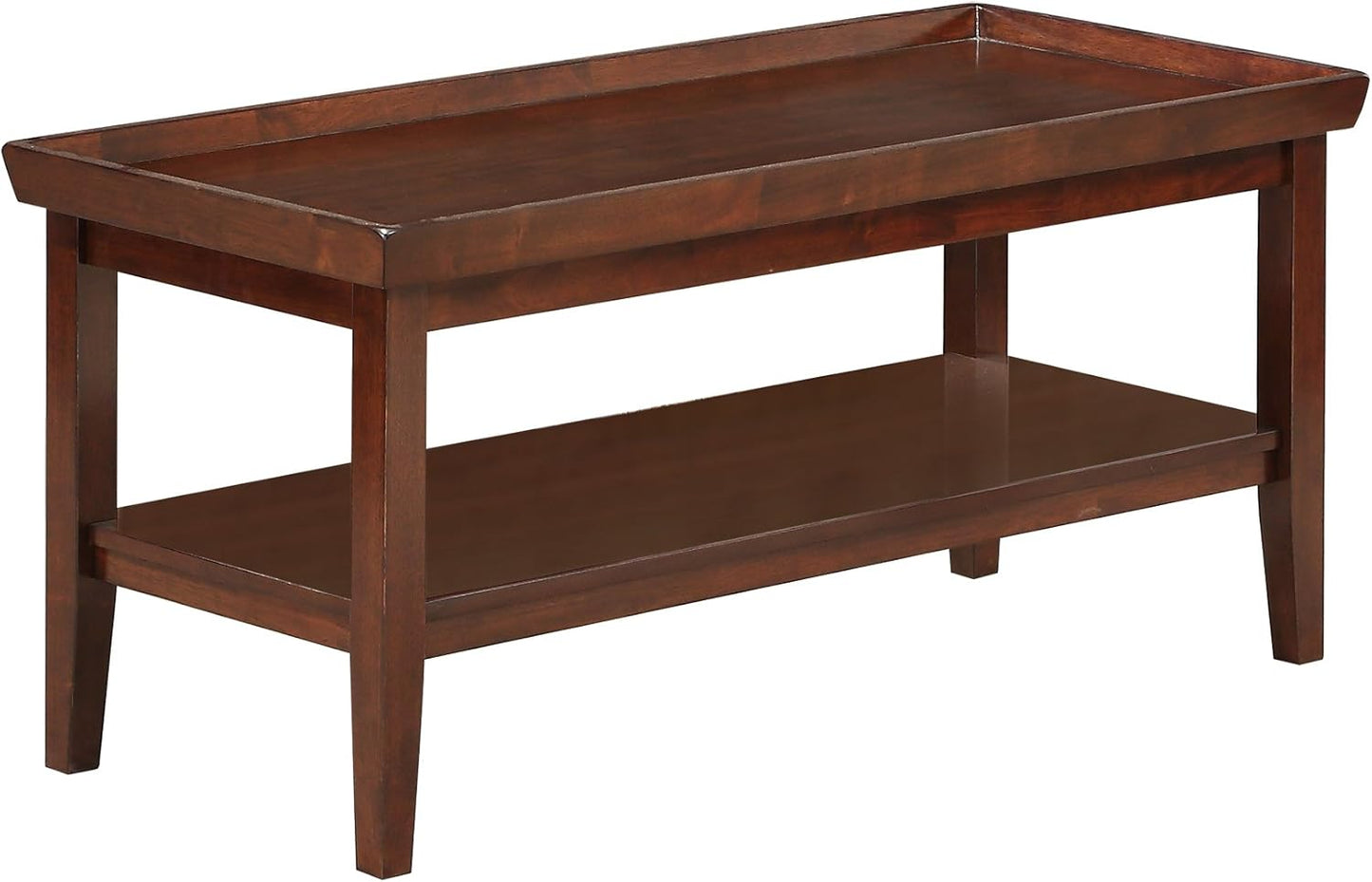 Convenience Concepts Ledgewood Coffee Table 42" - Modern Center Room Accent with Storage Shelf for Transitional, Traditional Living & Family Room, Espresso
