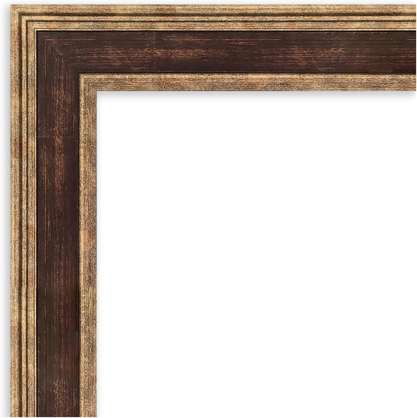Amanti Art Bronze Bathroom Mirror for Over Sink, 28x34 Ridge Light Bronze Rectangle Vanity Mirror, Large Traditional Frame, Hangs Horizonally and Vertically, Bathroom Wall Decor, Beveled Edge