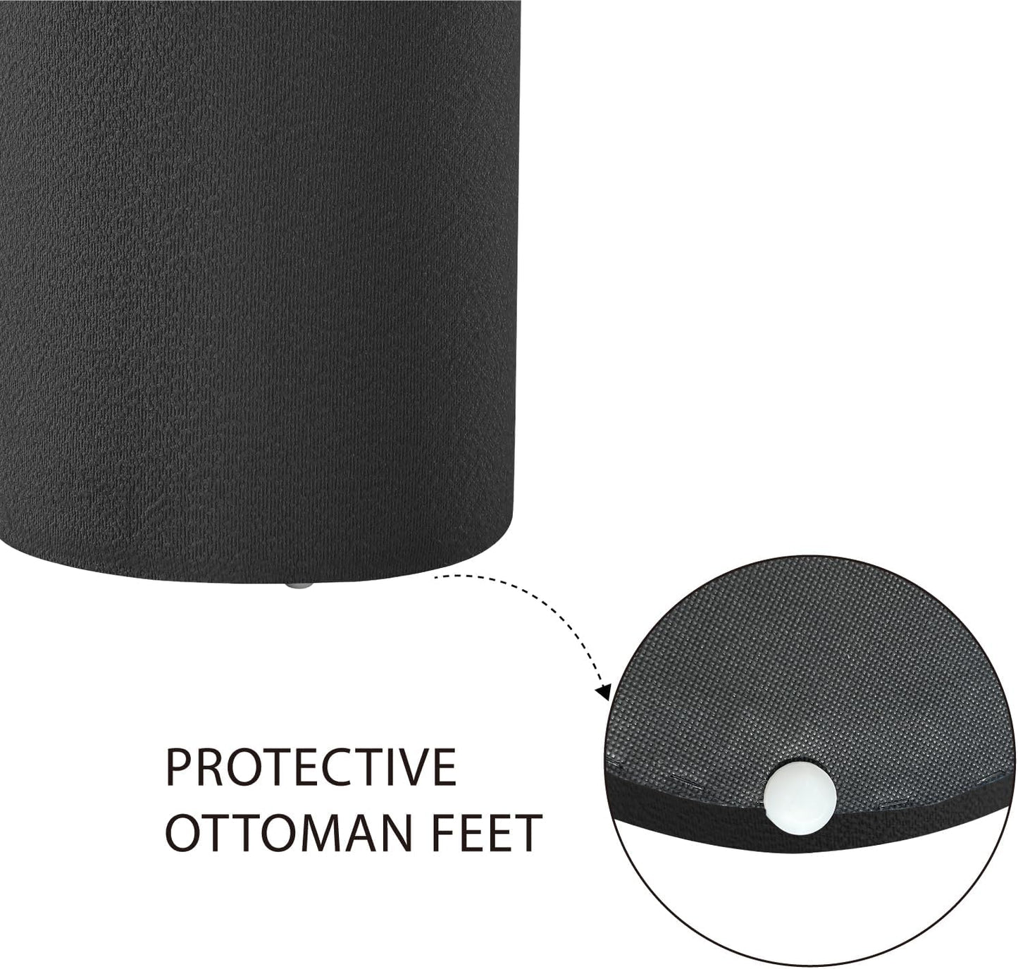 Get Set Style Modern Round Ottoman with Soft Padded Seat, Multifunctional Vanity Stool for Makeup, Upholstered Footrest Stool Ottoman Foot Stool for Living Room, Bedroom