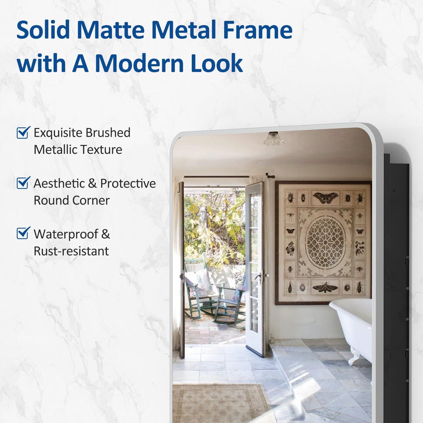 24x30 Inch Bathroom Medicine Cabinet with Mirror Metal Framed Recessed or Wall Mounted Mirrored Medicine Cabinets for Bathroom Brushed Silver