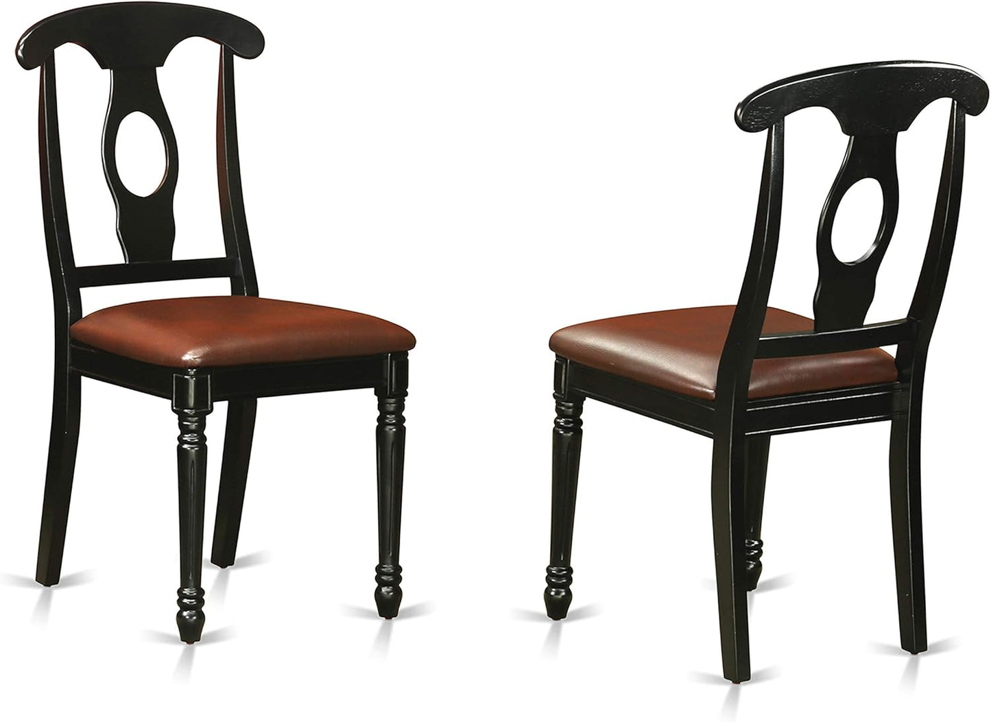 East West Furniture PLKE5-BCH-LC 5 Piece Dining Room Furniture Set Includes an Oval Kitchen Table with Butterfly Leaf and 4 Faux Leather Upholstered Dining Chairs, 42x78 Inch, Black & Cherry
