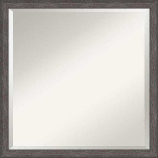 Amanti Art Silver Bathroom Mirror for Over Sink, 22x22 Florence Pewter Square Vanity Mirror, Medium Casual Frame, Hangs Horizonally and Vertically, Bathroom Wall Decor, Beveled Edge from WI, USA