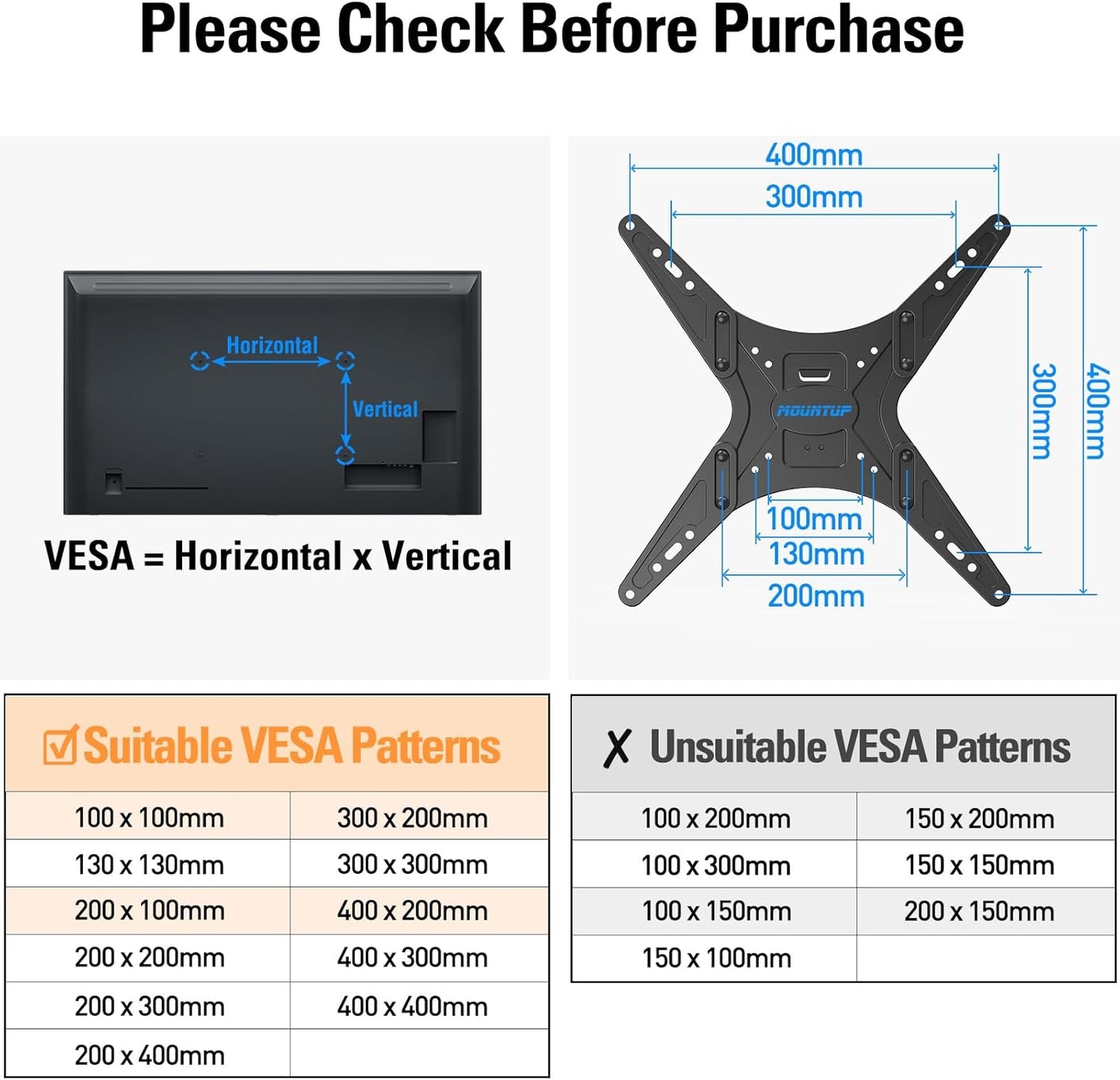 MOUNTUP Long Arm TV Wall Mount for Most 26-65 Inch TVs, Corner TV Mounts with 37.4 Inch Extension Arm, Smooth Swivel Tilt Single Stud Full Motion Bracket Max VESA 400x400mm, Holds to 77 lbs, MU0047
