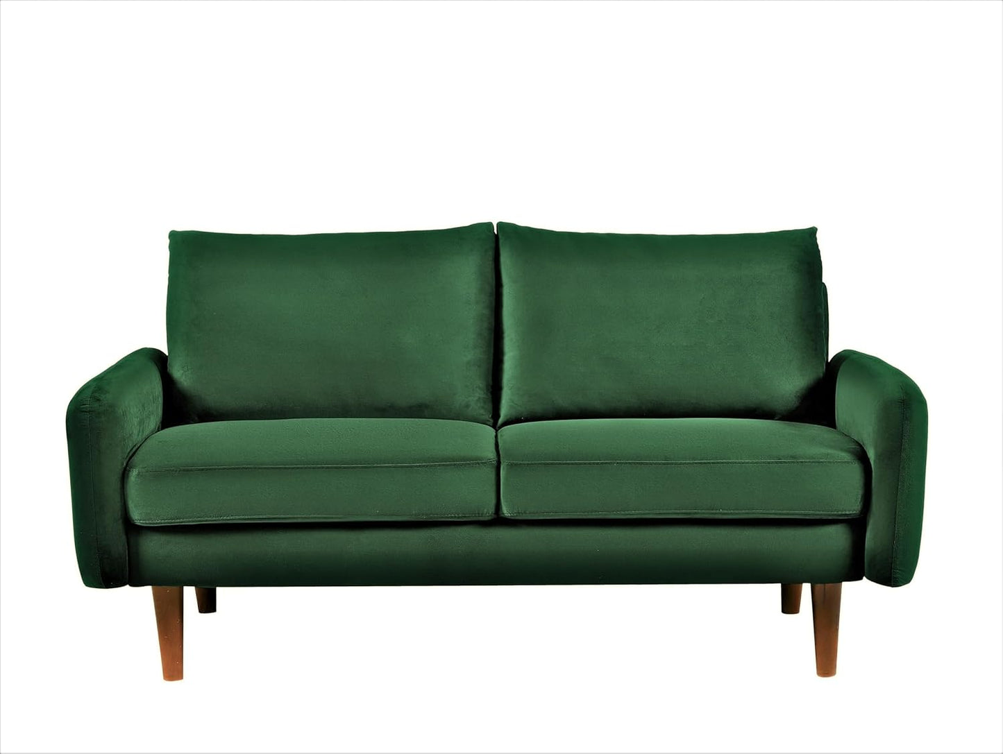 Container Furniture Direct Kent Velvet Loveseat Sofa for Modern Living Rooms and Compact Spaces, Comfy 2 Seater Couch Studio Apartment Furniture with Sleek Design, Green